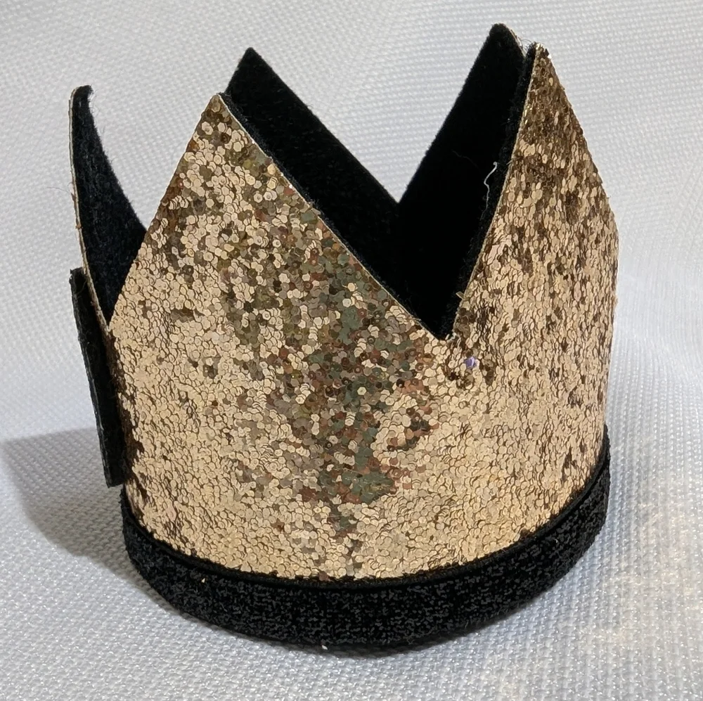 Gold & Black Glitter 40th Birthday Novelty Crown